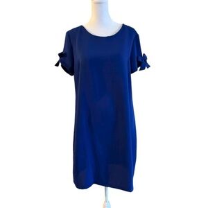 Coercion London Royal Blue Shift Dress Women’s Size 8 – Bow Sleeve Minimal Chic